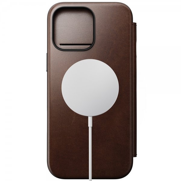 Nomad iPhone 16 Pro Max Etui Modern Leather Folio Horween Rustic Brown