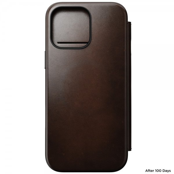 Nomad iPhone 16 Pro Max Etui Modern Leather Folio Horween Rustic Brown