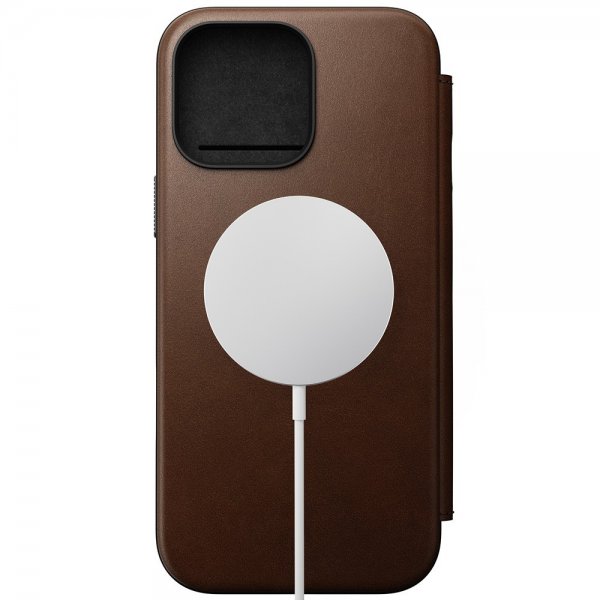 Nomad iPhone 16 Pro Max Etui Modern Leather Folio Brun