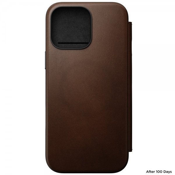 Nomad iPhone 16 Pro Max Etui Modern Leather Folio Brun
