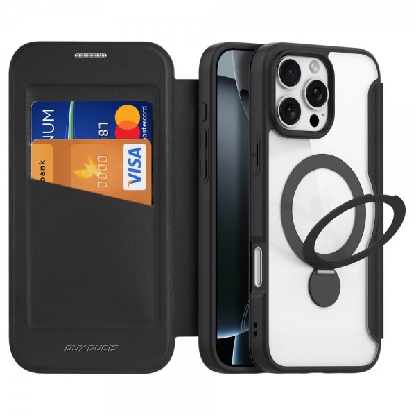Dux Ducis iPhone 16 Pro Max Etui Skin X Pro Series Kickstand MagSafe Svart