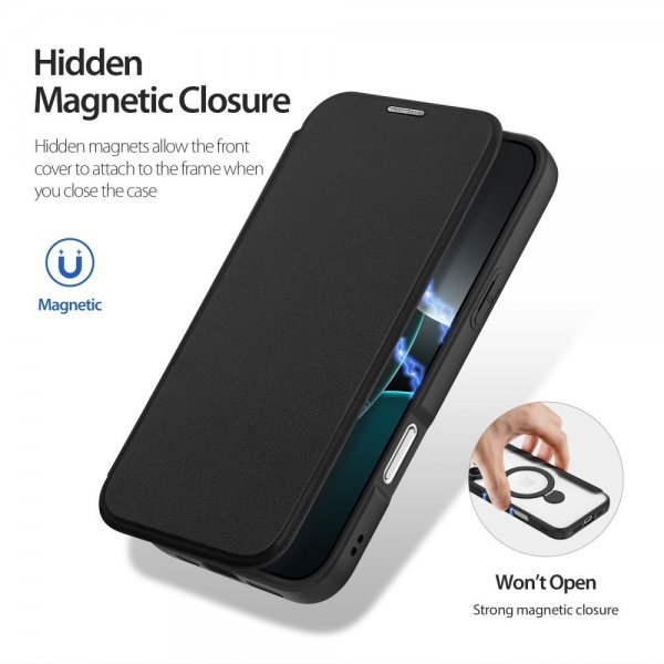 Dux Ducis iPhone 16 Pro Max Etui Skin X Pro Series Kickstand MagSafe Svart