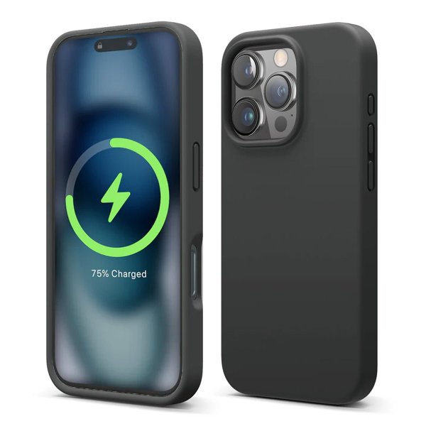 Rvelon iPhone 16 Pro Max Deksel Silikon MagSafe Svart