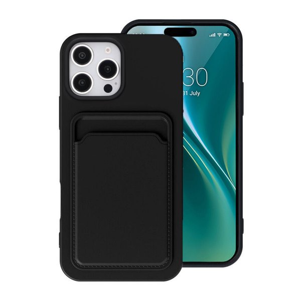 iPhone 16 Pro Max Deksel Kortholder Svart