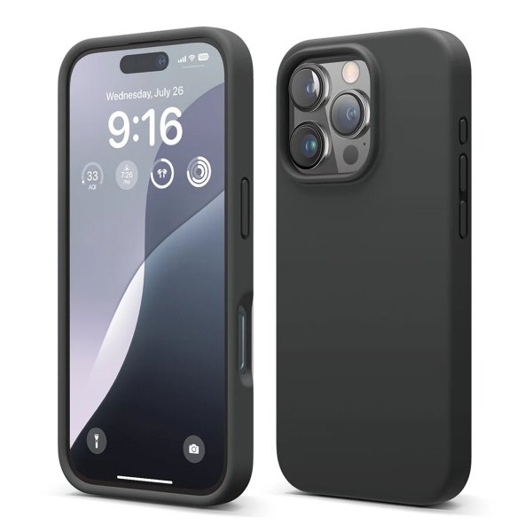 Rvelon iPhone 16 Pro Max Deksel Silikon Svart