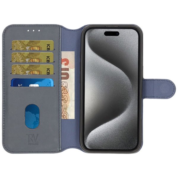 Rvelon iPhone 16 Pro Max Etui Detachable Wallet Case Blå