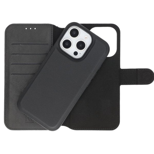 Rvelon iPhone 16 Pro Max Etui Detachable Wallet Case Svart