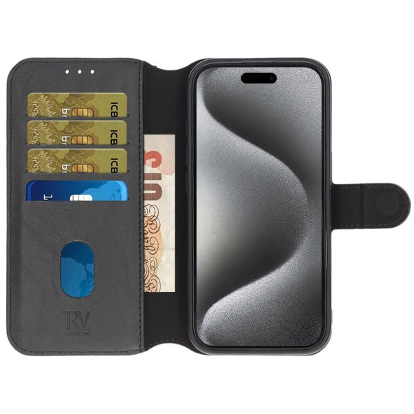 Rvelon iPhone 16 Pro Max Etui Detachable Wallet Case Svart