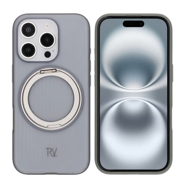 Rvelon iPhone 16 Pro Max Deksel Roterbart Stativ Grå