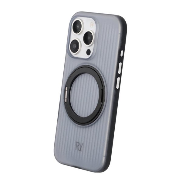 Rvelon iPhone 16 Pro Max Deksel Roterbart Stativ Svart