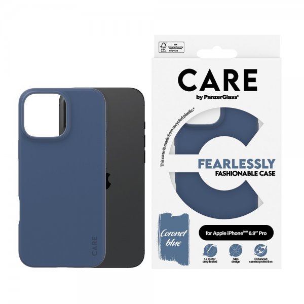 CARE by PanzerGlass iPhone 16 Pro Max Deksel Fashionable Blå
