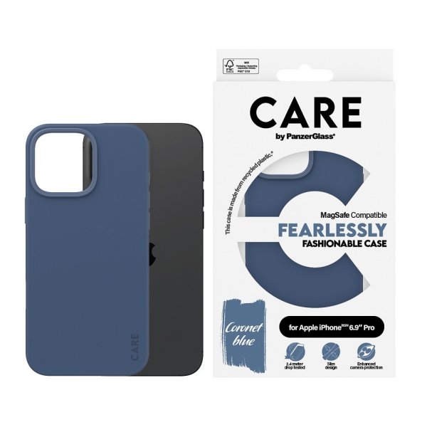 CARE by PanzerGlass iPhone 16 Pro Max Deksel Fashionable MagSafe Blå