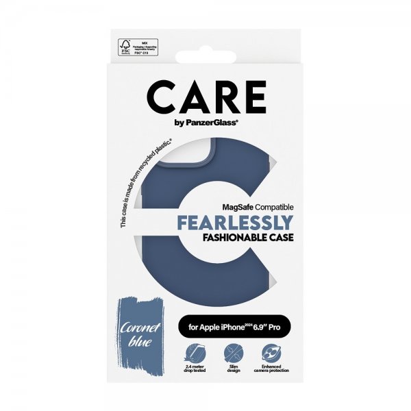 CARE by PanzerGlass iPhone 16 Pro Max Deksel Fashionable MagSafe Blå