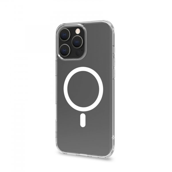 Celly iPhone 16 Pro Max Deksel GELSKINMAG MagSafe Klar Hvit