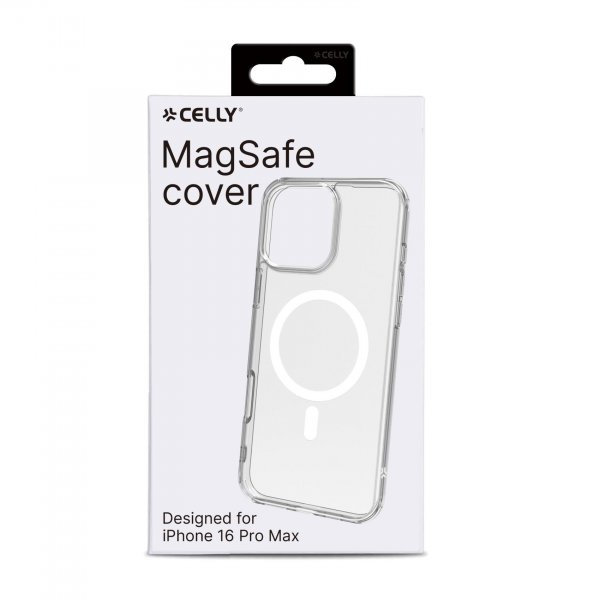 Celly iPhone 16 Pro Max Deksel GELSKINMAG MagSafe Klar Hvit