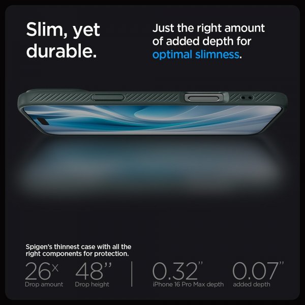 Spigen iPhone 16 Pro Max Deksel Liquid Air Abyss Green