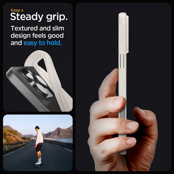 Spigen iPhone 16 Pro Max Deksel Liquid Air Natural Titanium