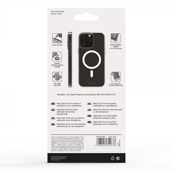 Vivanco iPhone 16 Pro Max Deksel Mag Clear Transparent