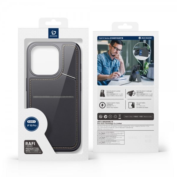 Dux Ducis iPhone 16 Pro Max Deksel Rafi II Series MagSafe Svart