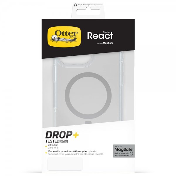 Otterbox iPhone 16 Pro Max Deksel React MagSafe Klar
