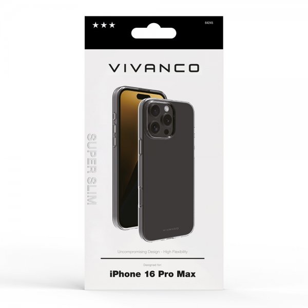 Vivanco iPhone 16 Pro Max Deksel Super Slim Transparent
