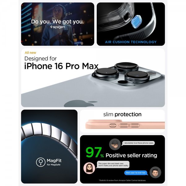 Spigen iPhone 16 Pro Max Deksel Thin Fit MagFit Rose Titanium