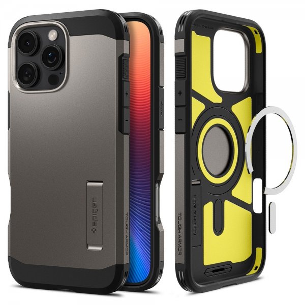 Spigen iPhone 16 Pro Max Deksel Tough Armor MagFit Gunmetal