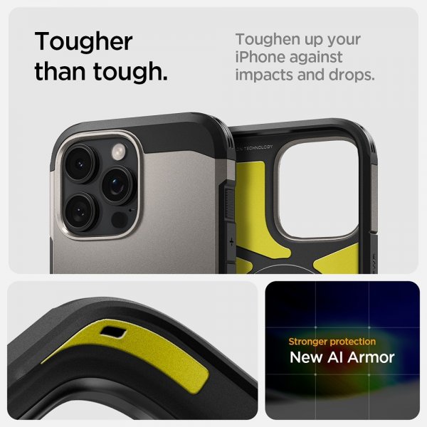 Spigen iPhone 16 Pro Max Deksel Tough Armor MagFit Gunmetal