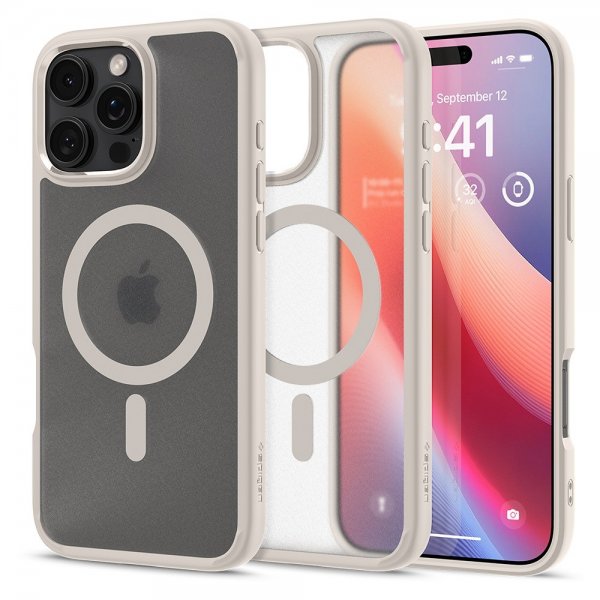 Spigen iPhone 16 Pro Max Deksel Ultra Hybrid MagFit Frost Natural Titanium