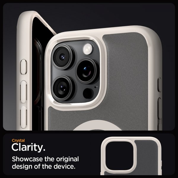 Spigen iPhone 16 Pro Max Deksel Ultra Hybrid MagFit Frost Natural Titanium