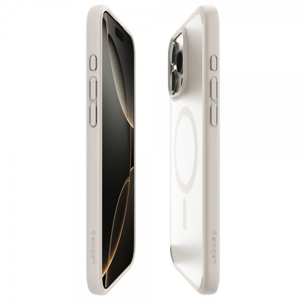 Spigen iPhone 16 Pro Max Deksel Ultra Hybrid MagFit Frost Natural Titanium