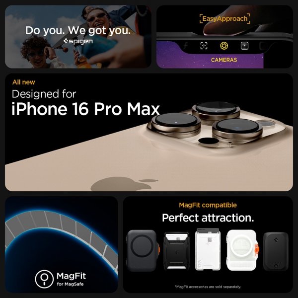 Spigen iPhone 16 Pro Max Deksel Ultra Hybrid MagFit Frost Natural Titanium