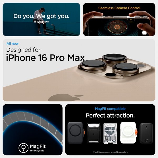Spigen iPhone 16 Pro Max Deksel Ultra Hybrid T MagFit Clear White
