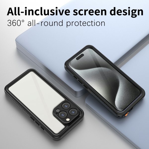 Redpepper iPhone 16 Pro Max Deksel Vanntett IP68 Svart