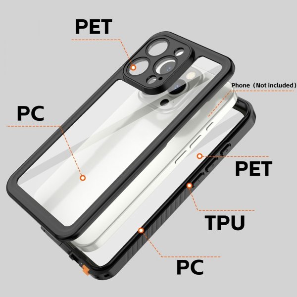 Redpepper iPhone 16 Pro Max Deksel Vanntett IP68 Svart