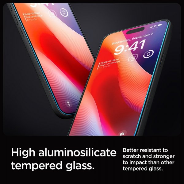 Spigen iPhone 16 Pro Max/iPhone 17 Pro Max Skjermbeskytter GLAS.tR EZ Fit 2-pakning