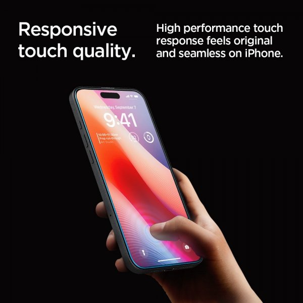 Spigen iPhone 16 Pro Max/iPhone 17 Pro Max Skjermbeskytter GLAS.tR EZ Fit 2-pakning