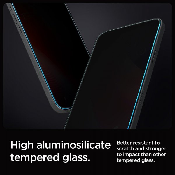 Spigen iPhone 16 Pro Max/iPhone 17 Pro Max Skjermbeskytter GLAS.tR EZ Fit Privacy 2-pakning