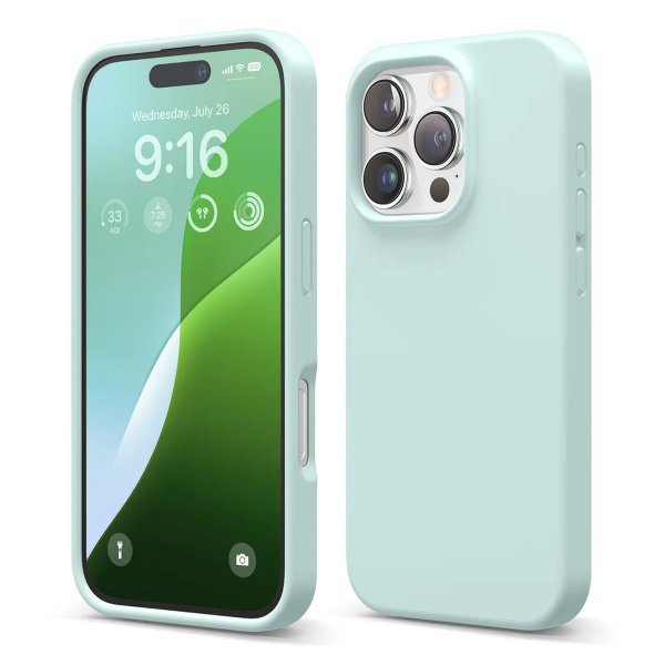 Rvelon iPhone 16 Pro Deksel Silikon Grønn