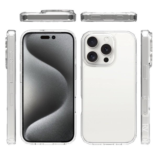 Rvelon iPhone 16 Pro Deksel Transparent TPU Transparent