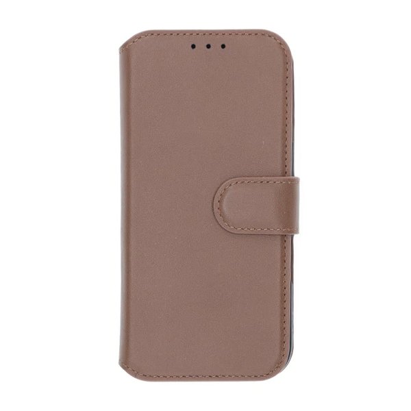Rvelon iPhone 16 Pro Etui Ekte skinn Kortlommer Brun