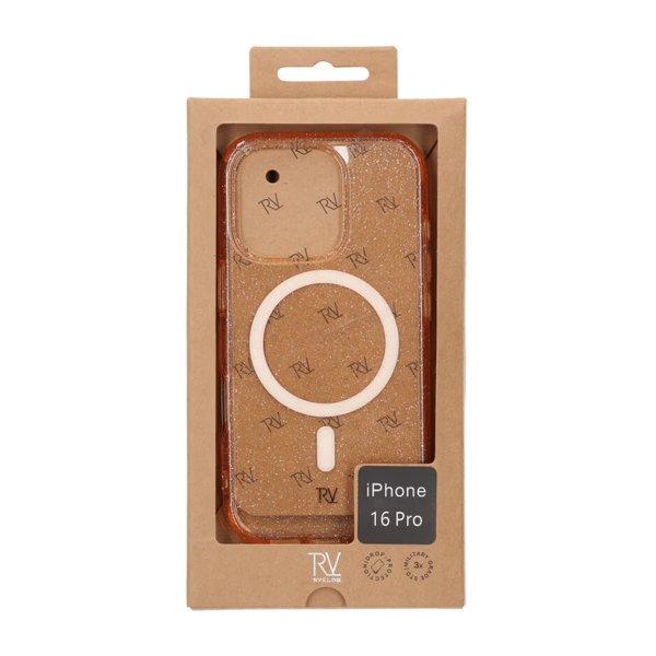 Rvelon iPhone 16 Pro Deksel Glitter MagSafe Gull