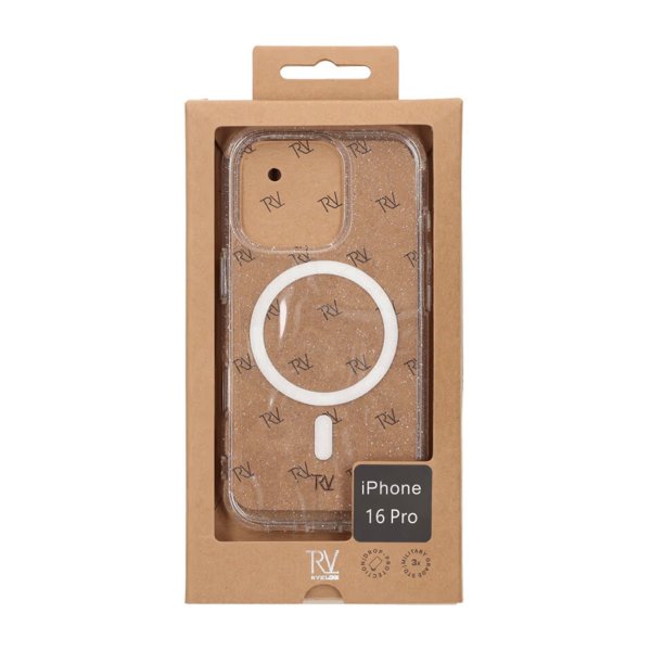 Rvelon iPhone 16 Pro Deksel Glitter MagSafe Hvit