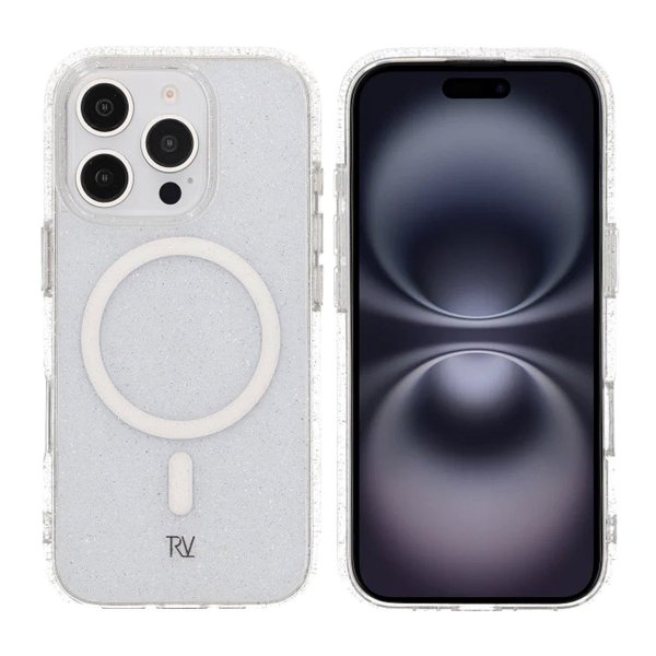 Rvelon iPhone 16 Pro Deksel Glitter MagSafe Hvit