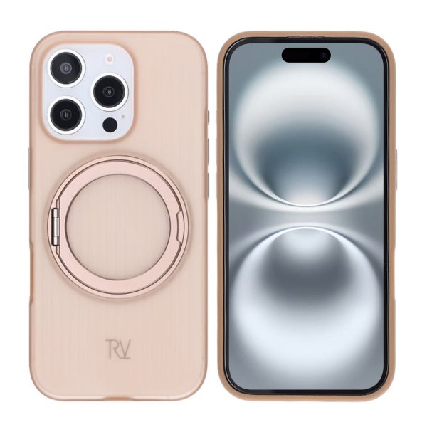 Rvelon iPhone 16 Pro Deksel Roterbart Stativ Brun