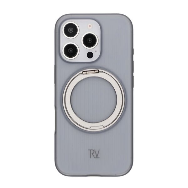 Rvelon iPhone 16 Pro Deksel Roterbart Stativ Grå