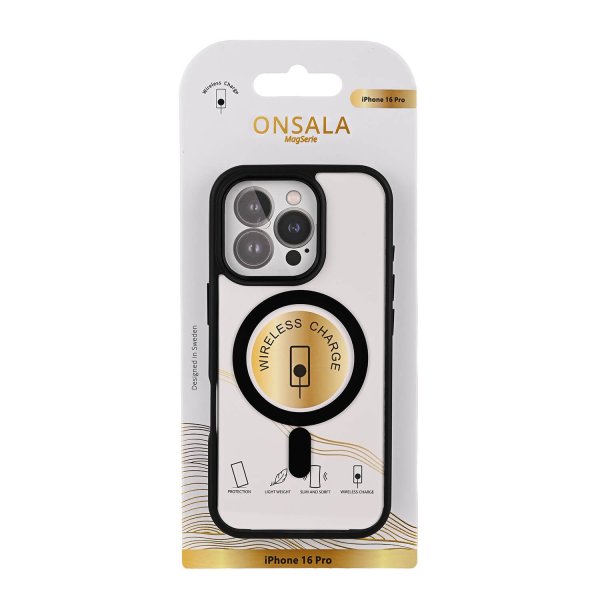 Onsala iPhone 16 Pro Deksel Bumper MagSeries Klar Svart