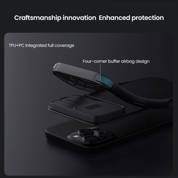 Nillkin iPhone 16 Pro Deksel CamShield Pro Svart