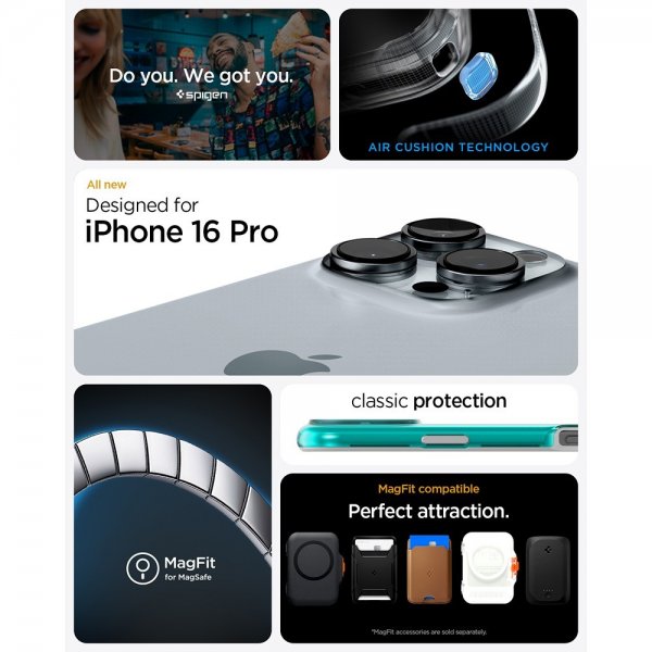 Spigen iPhone 16 Pro Deksel Classic C1 MagFit Bondi Blue