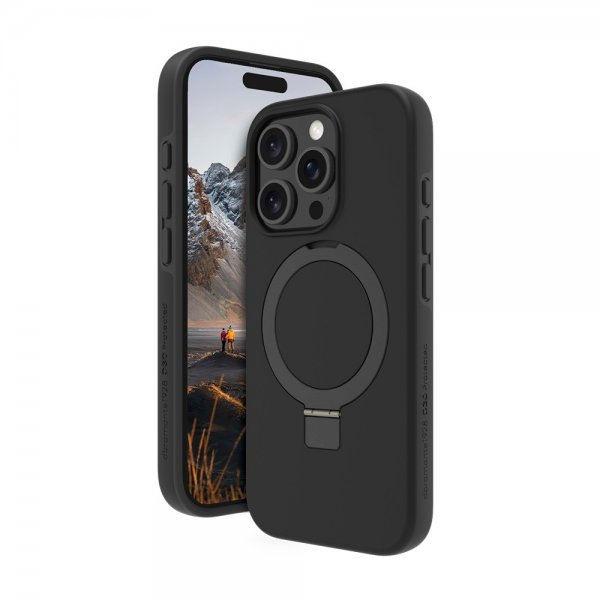 dbramante1928 iPhone 16 Pro Deksel Iceland Ultra D3O MagSafe Kickstand Svart